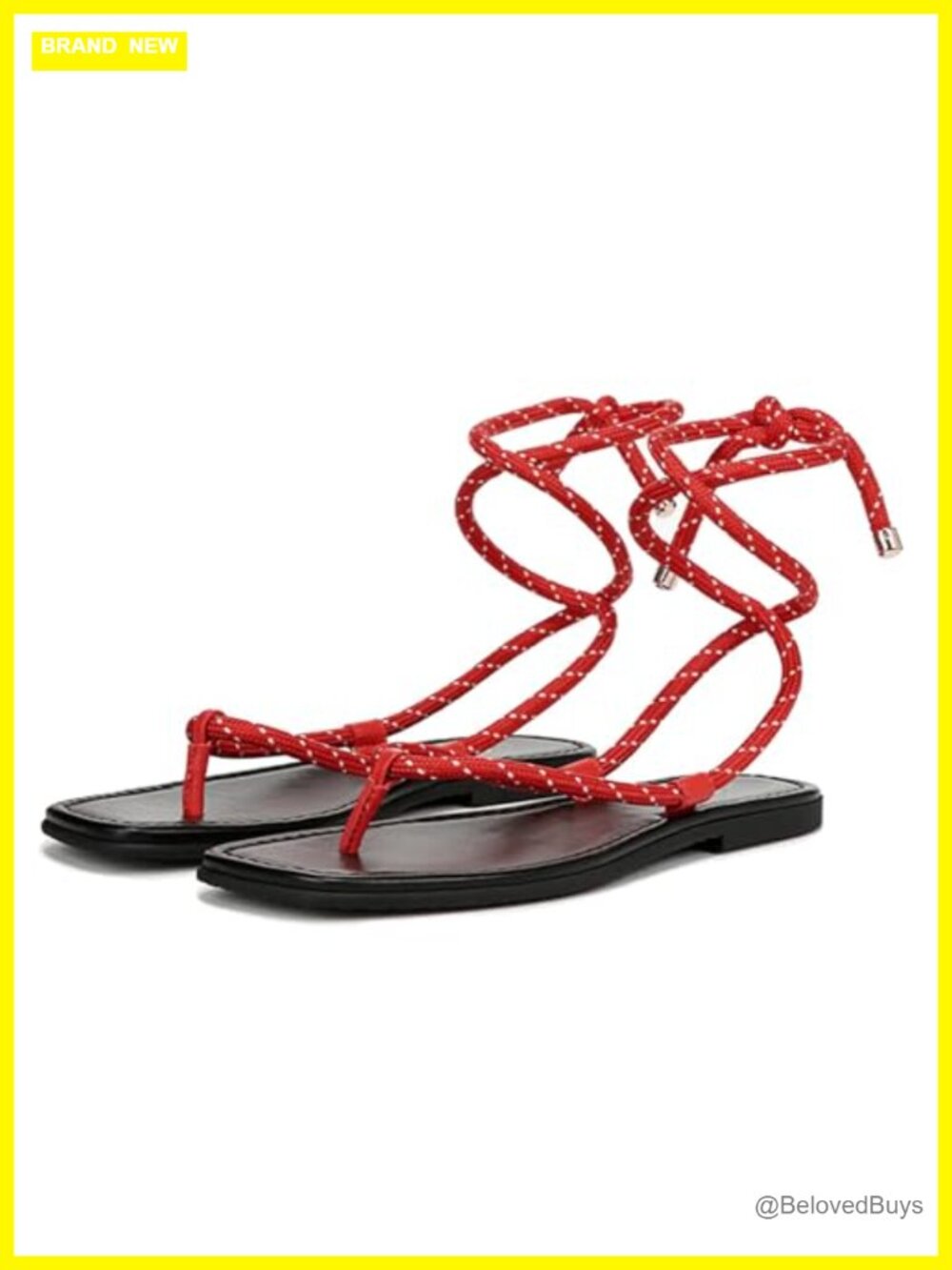 Rope Flat Sandals for Women Strappy Lace Up Thong Sandals